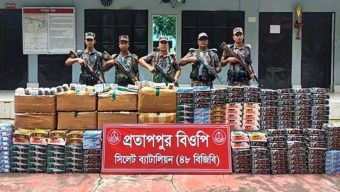 গোয়াইনঘাটে কোটি টাকার চোরাই পণ্য জব্দ