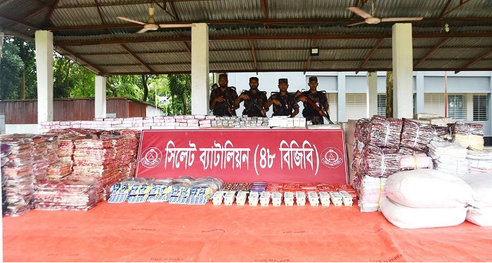 সিলেটে সাড়ে চার কোটি টাকার চোরাই পণ্য আটক