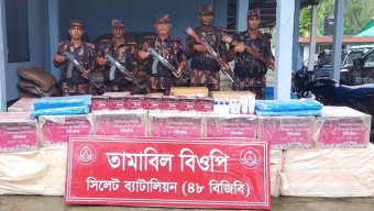 সিলেট সীমান্তে চোরাচালানের ২ কোটি টাকার পণ্য জব্দ
