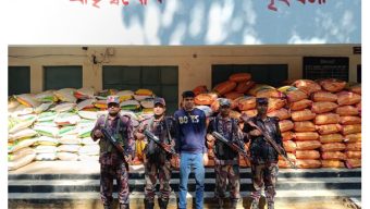 জুড়ীতে চালের ট্রাকে ৬১ লাখ টাকার ভারতীয় অবৈধ জিরা