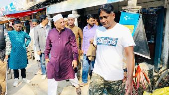 তারেক রহমানের সিলেট আগমন উপলক্ষ্যে এমরান চৌধুরীর গণসংযোগ ও প্রচারপত্র বিলি