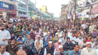 ধানের শীষের মুহুর্মুহু স্লোগানে কাঁপলো বিয়ানীবাজার